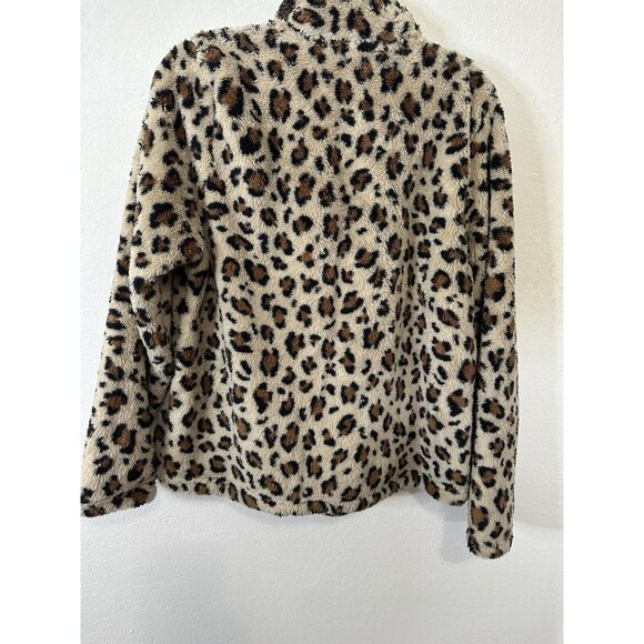 Torrid Animal Print Full Zip Fuzzy Sweater Size Med/Lrg (00) - Picture 4 of 7